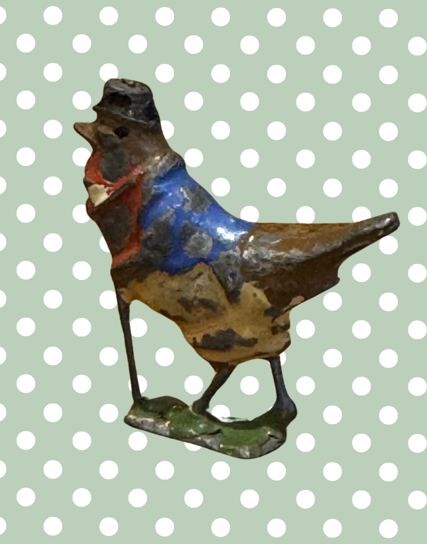 ‘Gussie Robin’ Cadbury Cococub Bird Figurine | Vintage Handpainted Lead 1930s Collectible