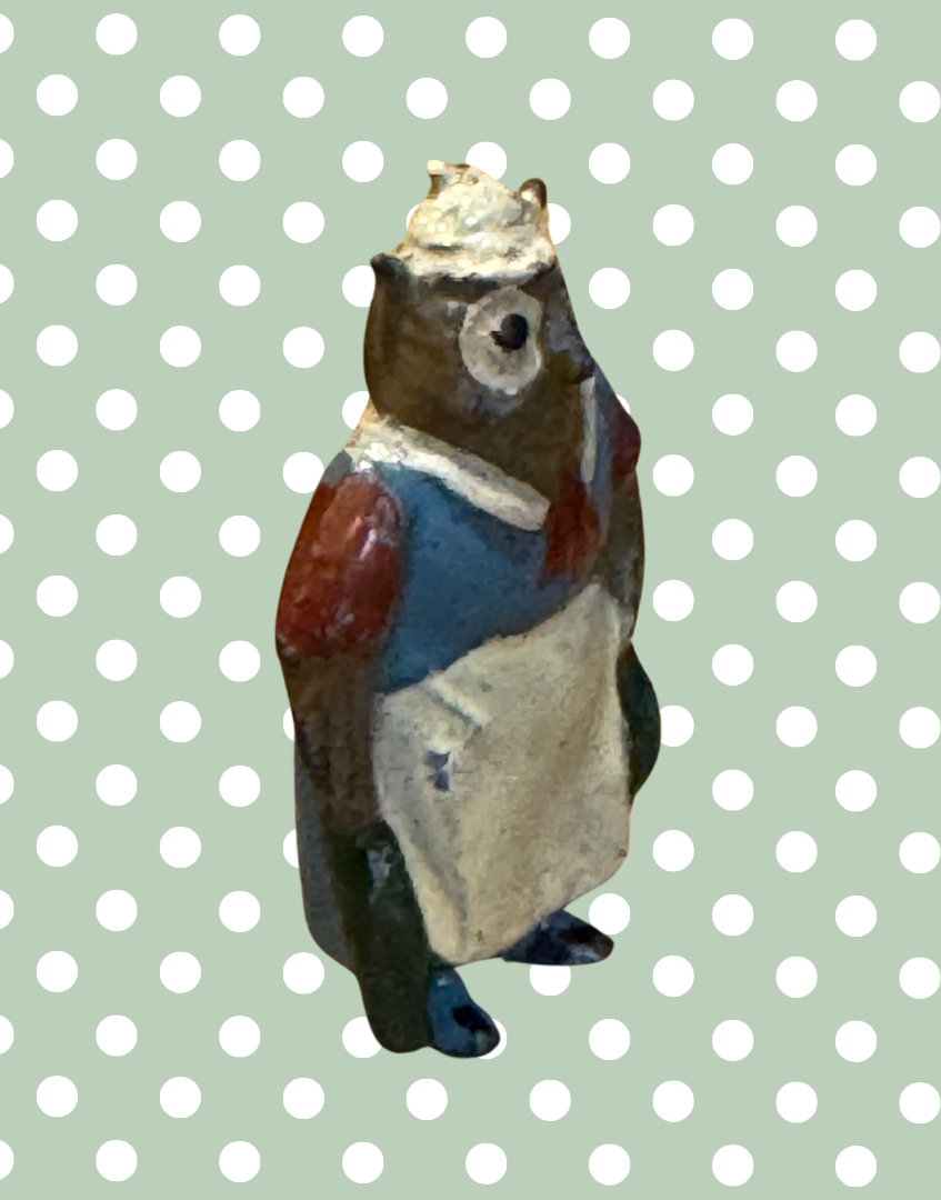 ‘Granny Owl’ Cadbury Cococub Figurine |Rare Collectable Vintage 1930s Lead Toy