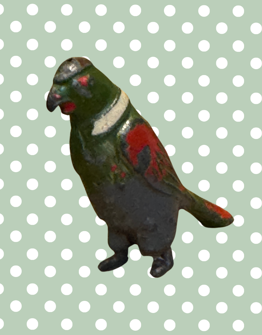 ‘Percy Parrot’ (Version 2) Cadbury Cococub Vintage Figurine | 1930s Hand Painted Lead Collectables