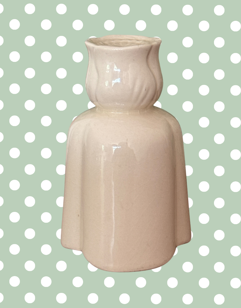 White Pretty Tall Ironstone Tulip-Headed Pie Funnel | Rare Elegant Floral Vintage British Design