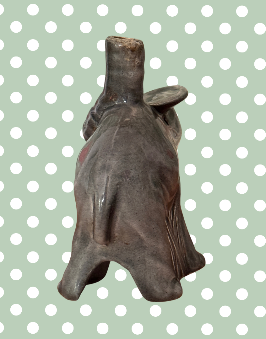 Rare & Adorable Grey Elephant Pie Funnel | Charming Grimwade for Nutbrown Vintage Collectable