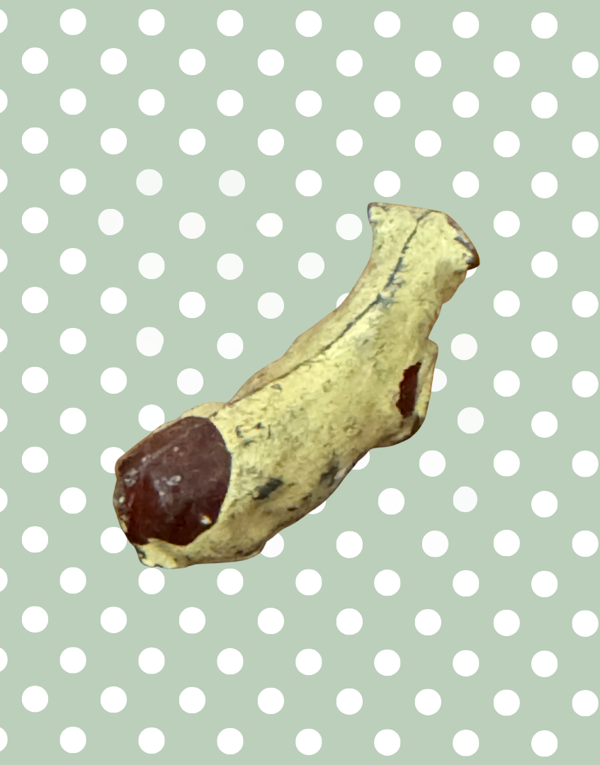 Beige and Brown Patched Laying Down Small Cow or Calf | John Hill & Co Lead Farm Toy Collectibles
