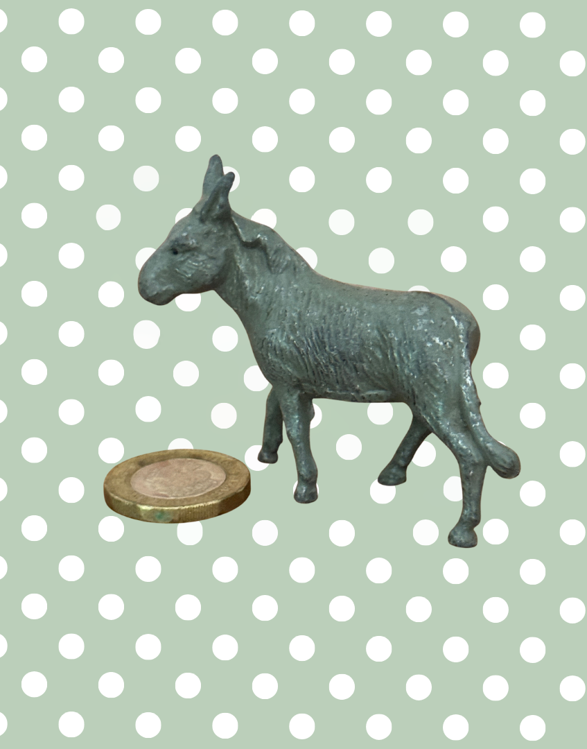 Mid Grey Medium Standing Donkey Figurine | 1920s Britains Hand-Painted Lead Collectable
