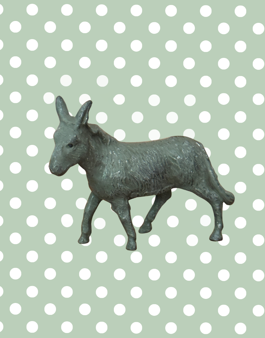 Mid Grey Medium Standing Donkey Figurine | 1920s Britains Hand-Painted Lead Collectable