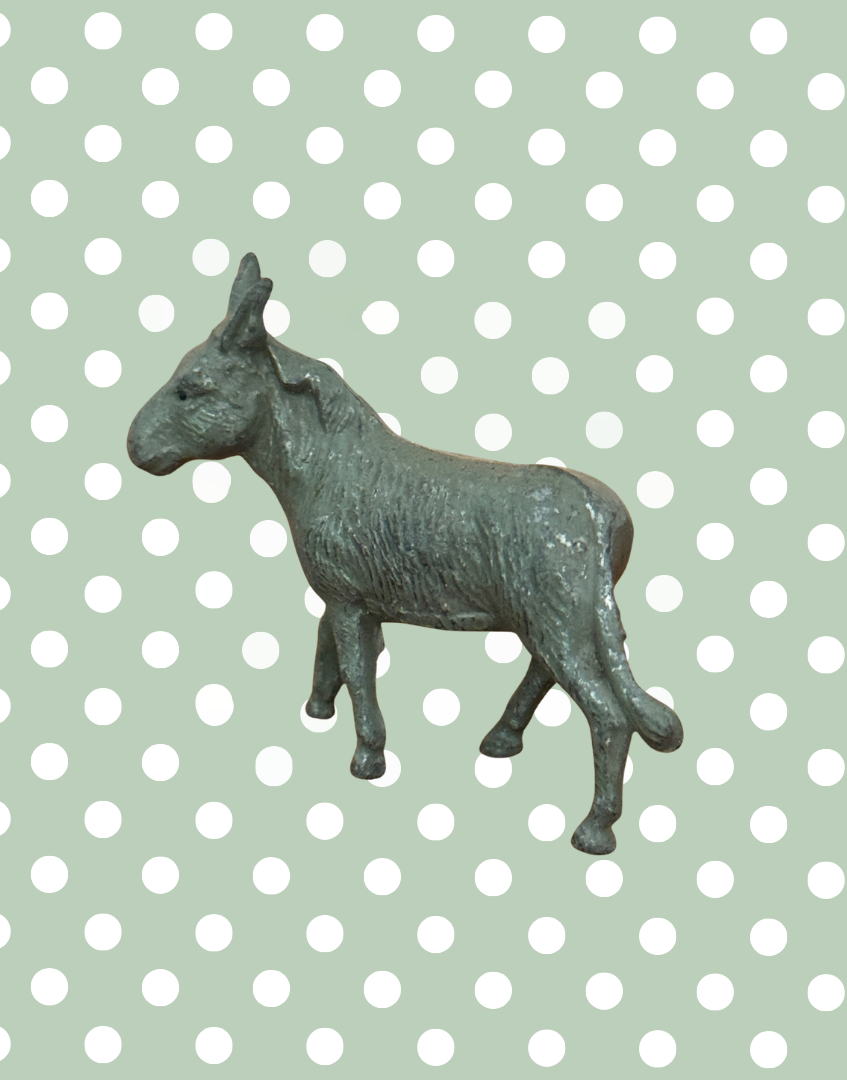 Mid Grey Medium Standing Donkey Figurine | 1920s Britains Hand-Painted Lead Collectable
