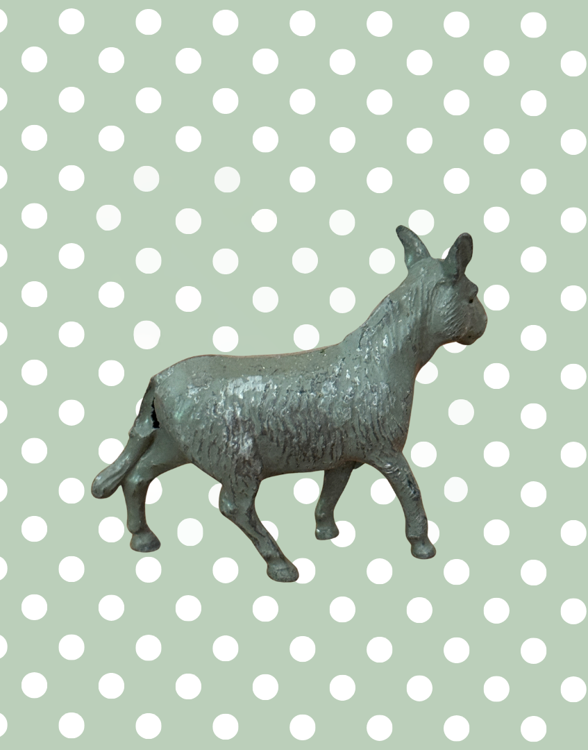 Mid Grey Medium Standing Donkey Figurine | 1920s Britains Hand-Painted Lead Collectable
