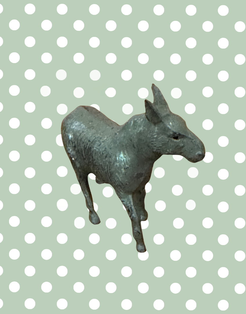 Mid Grey Medium Standing Donkey Figurine | 1920s Britains Hand-Painted Lead Collectable