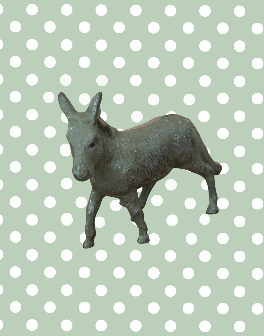 Mid Grey Medium Standing Donkey Figurine | 1920s Britains Hand-Painted Lead Collectable