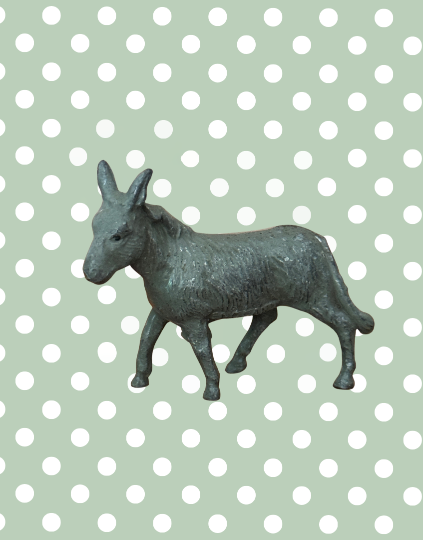 Mid Grey Medium Standing Donkey Figurine | 1920s Britains Hand-Painted Lead Collectable