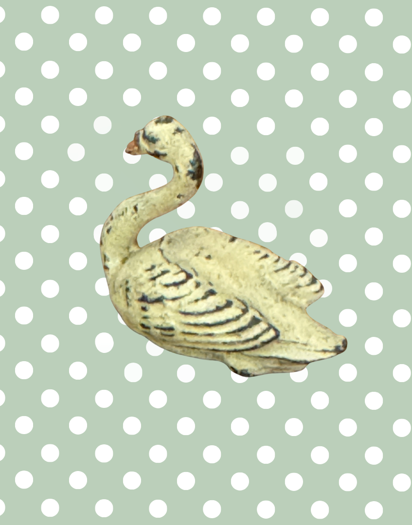 Elegant Cream Small Swan Swimming Figurine | 1920s Britains Vintage Lead Toy Collectable