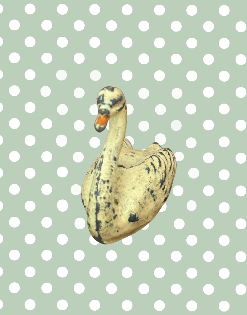 Elegant Cream Small Swan Swimming Figurine | 1920s Britains Vintage Lead Toy Collectable