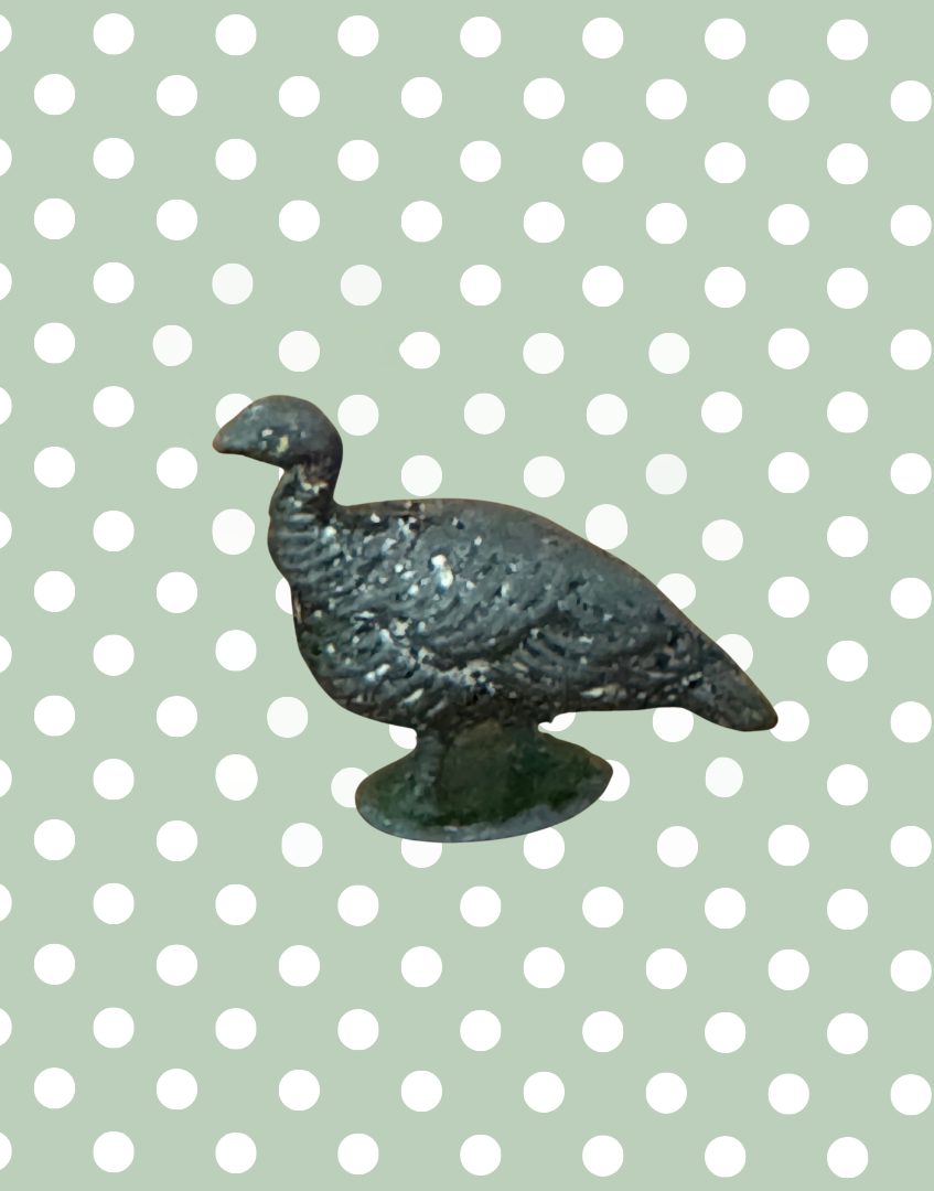 Young Turkey or Guinea Fowl on Stand | 1920s Britains Lead Farmyard Toy with Character