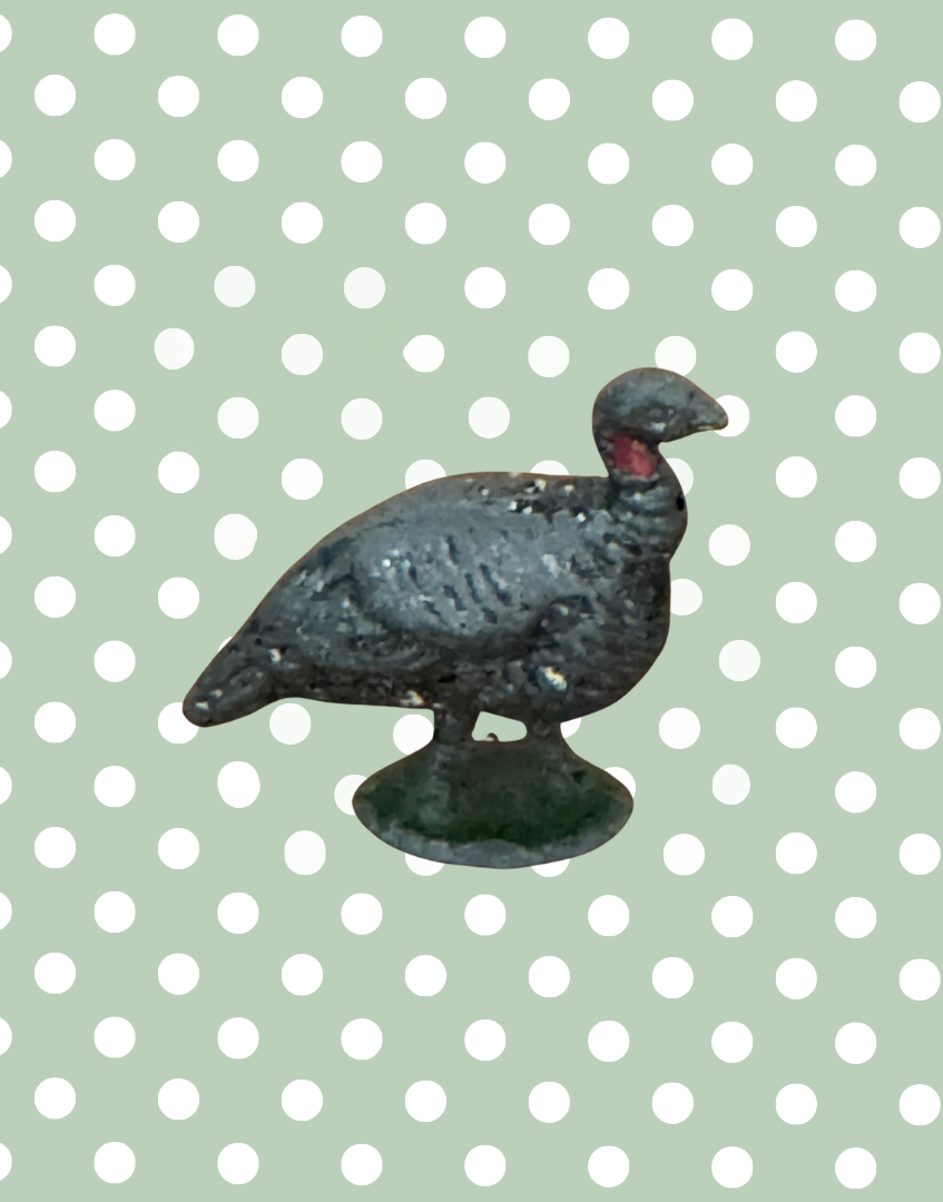 Young Turkey or Guinea Fowl on Stand | 1920s Britains Lead Farmyard Toy with Character