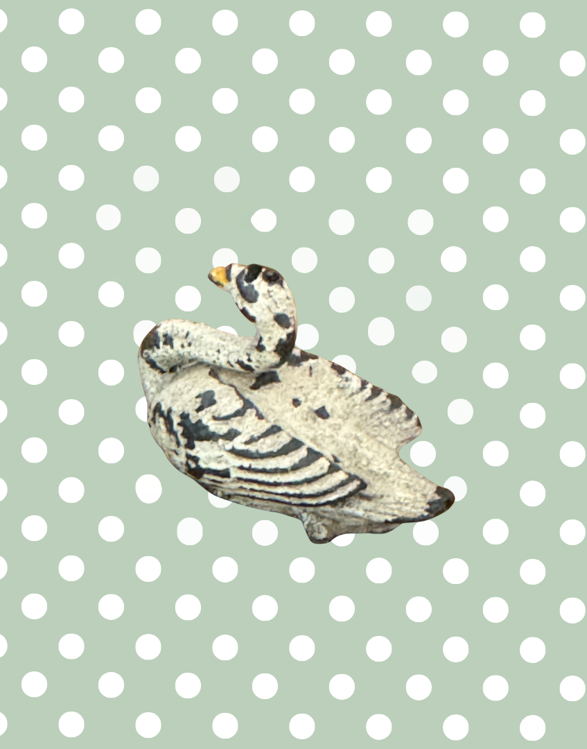 Charming Small White Swan with Neck Back | 1920s Britains Hand-Painted Lead Collectible