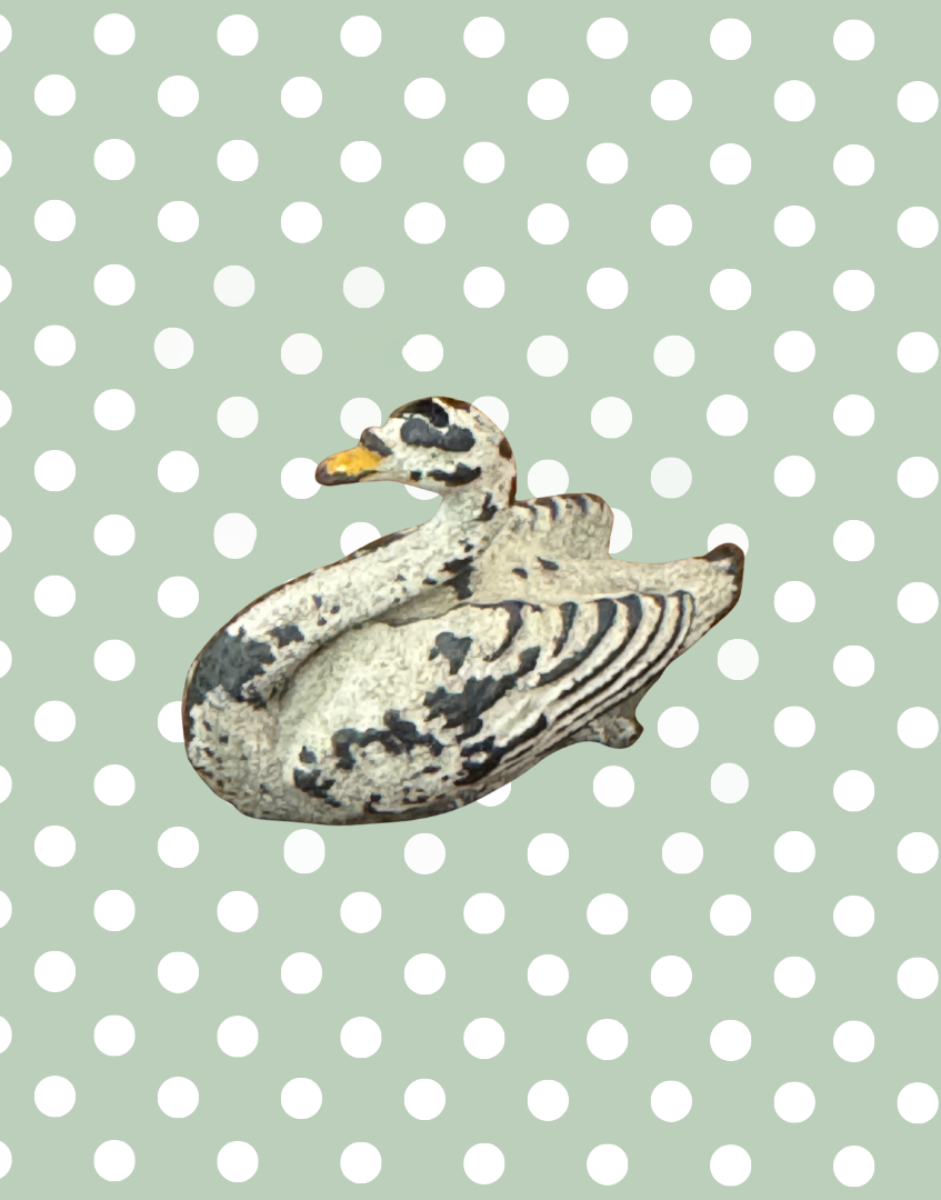 Charming Small White Swan with Neck Back | 1920s Britains Hand-Painted Lead Collectible