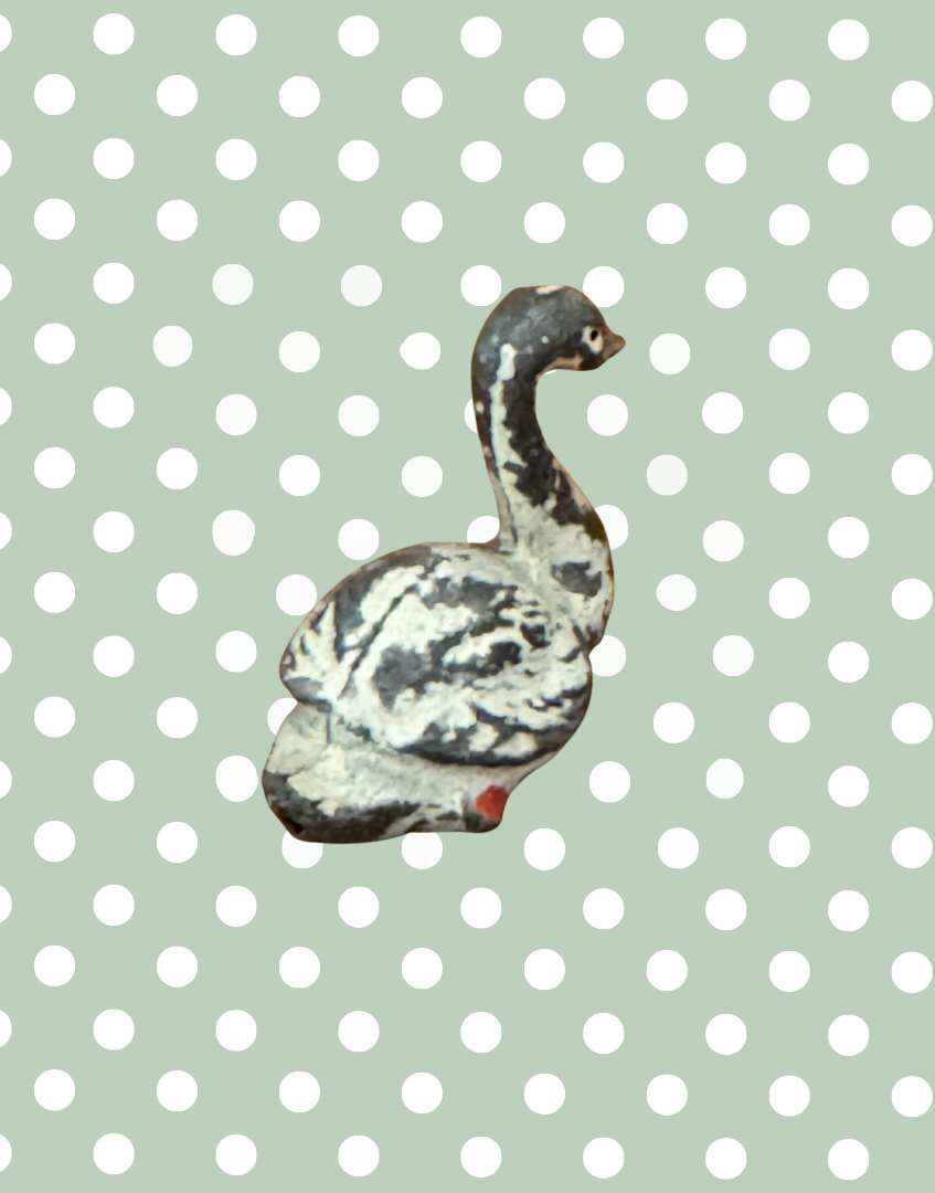 Small White & Red Cygnet Vintage Figurine | 1920s Britains Lead Collectible with Character