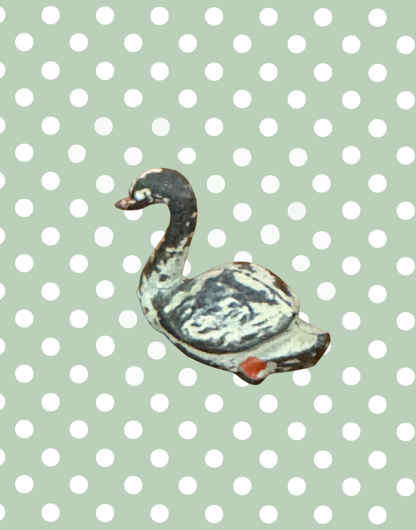 Small White & Red Cygnet Vintage Figurine | 1920s Britains Lead Collectible with Character