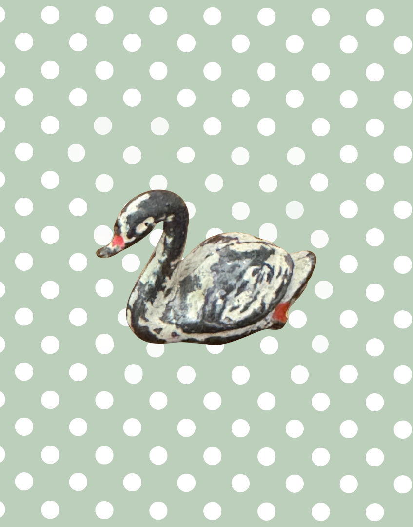 Small White & Red Cygnet Vintage Figurine | 1920s Britains Lead Collectible with Character