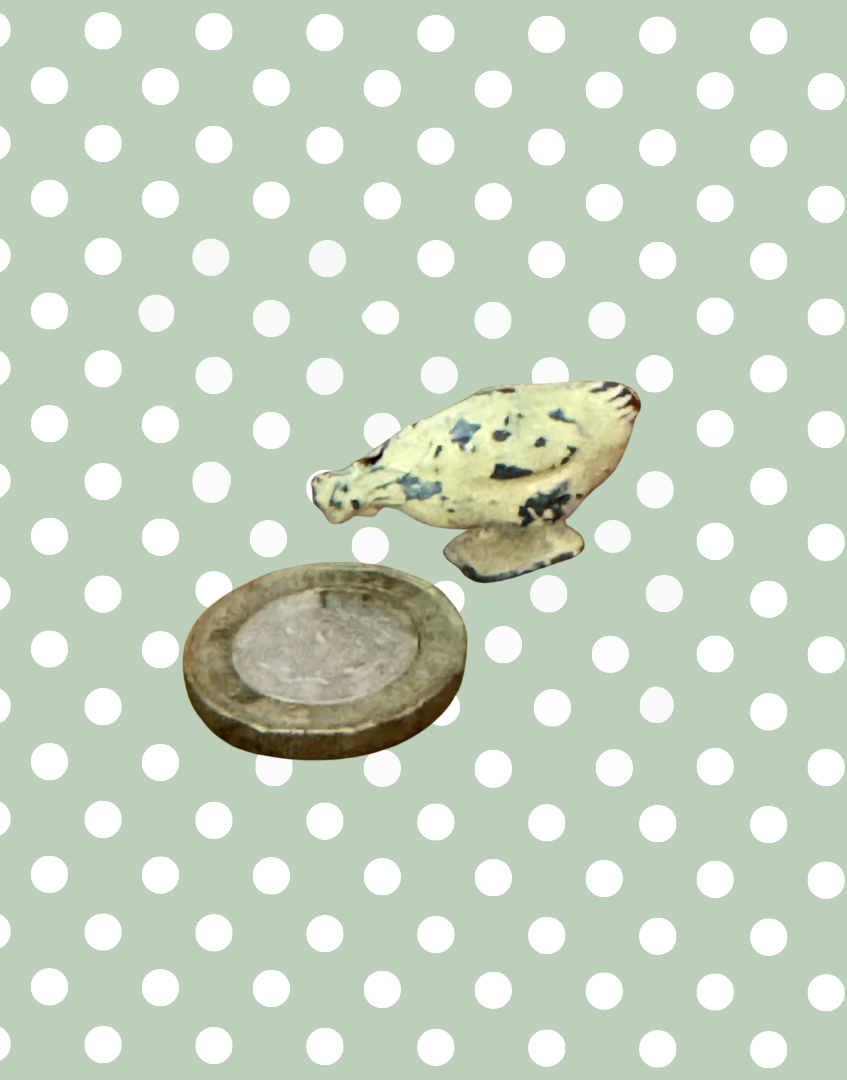 Miniature Standing Cream & Red Chicken | 1920s Britains Hand-Painted Lead Farm Toy Collectable