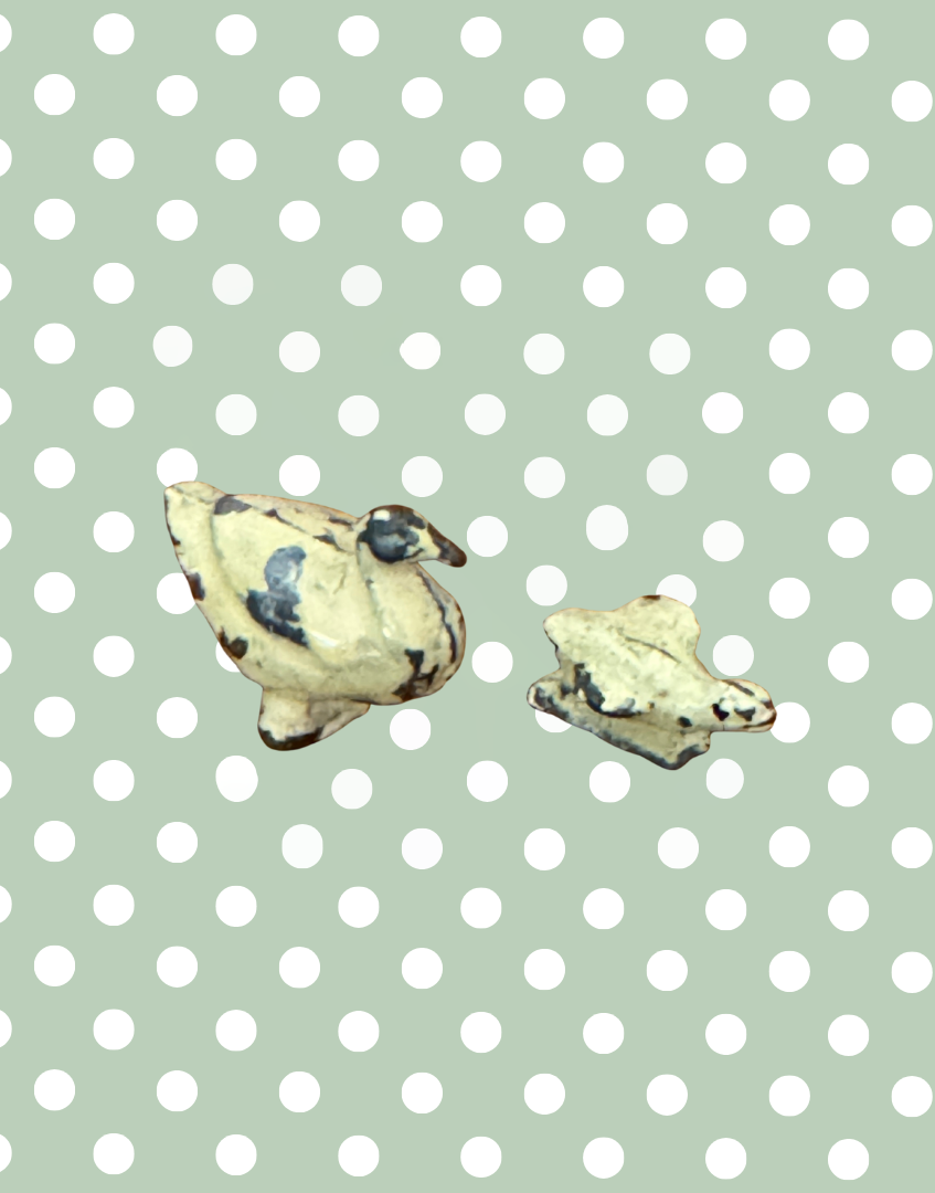 Title: Mother Duck & Duckling Pair | 1920s Britains Hand-Painted Lead Farm Toy Collectibles