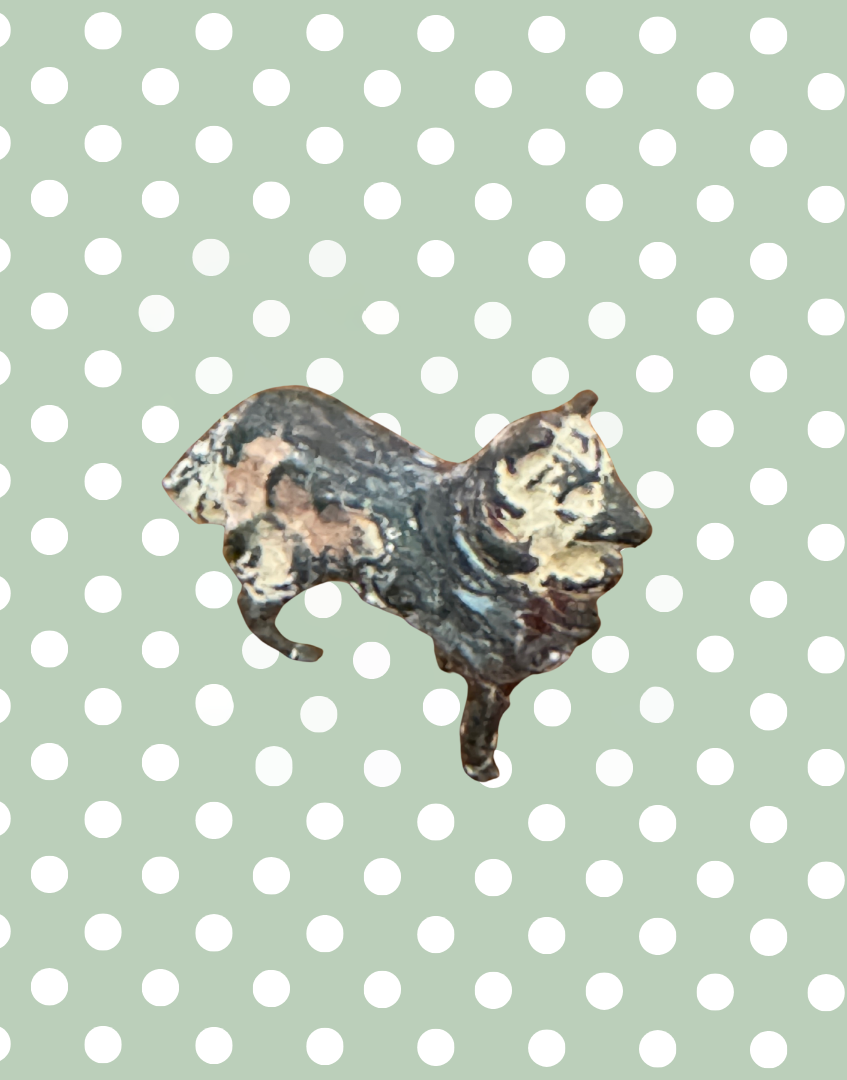 Miniature Tan and Cream Farm Dog | 1920s Britains Hand-Painted Lead Working Dog Collectable