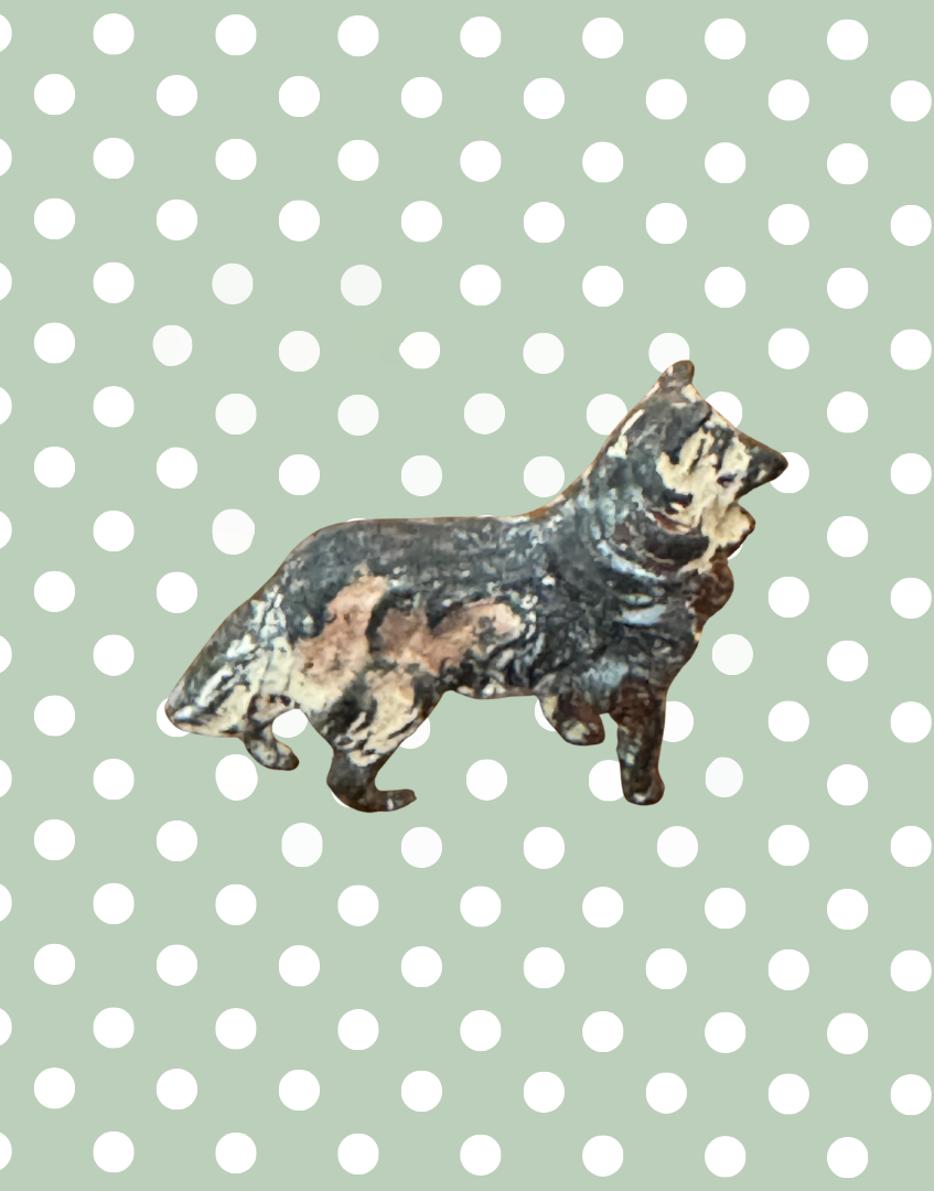 Miniature Tan and Cream Farm Dog | 1920s Britains Hand-Painted Lead Working Dog Collectable