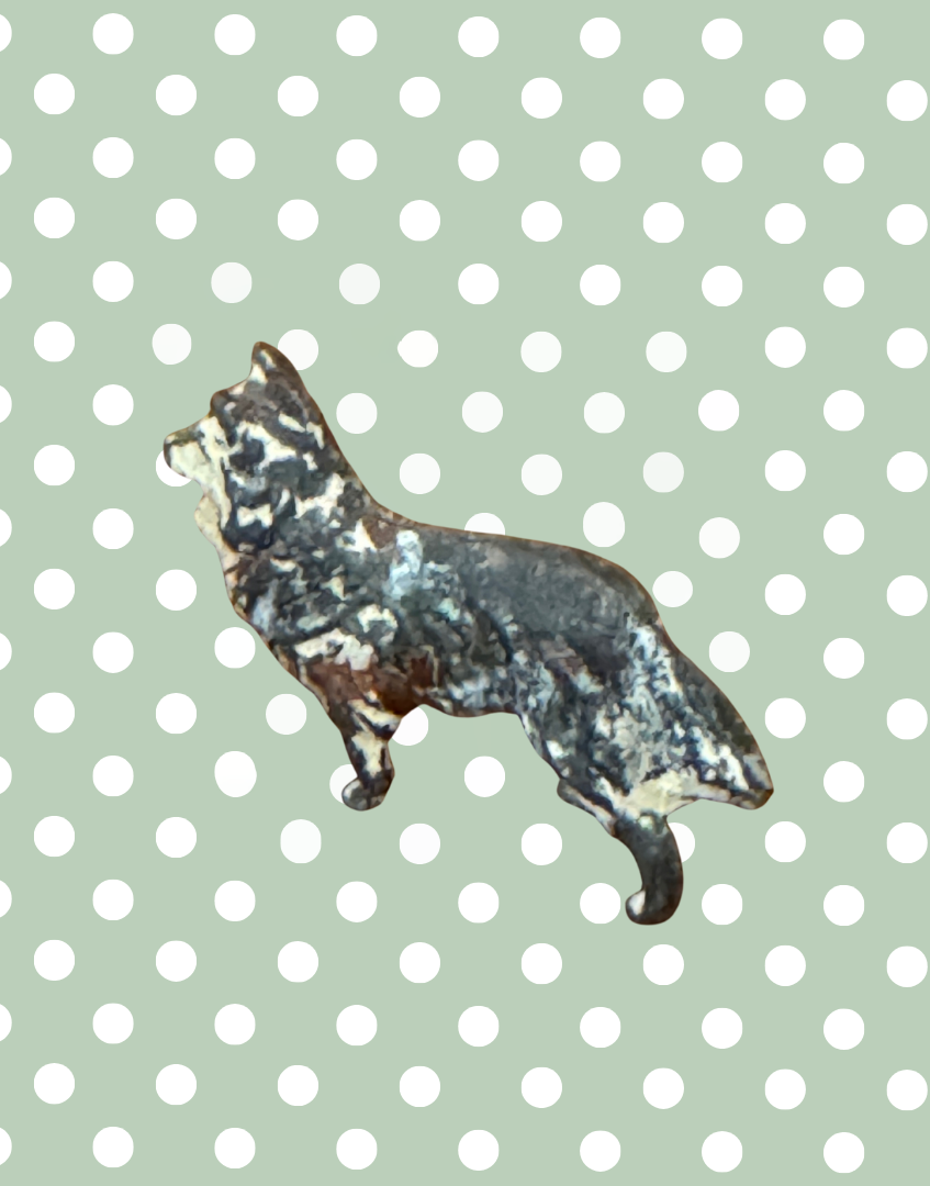 Miniature Tan and Cream Farm Dog | 1920s Britains Hand-Painted Lead Working Dog Collectable