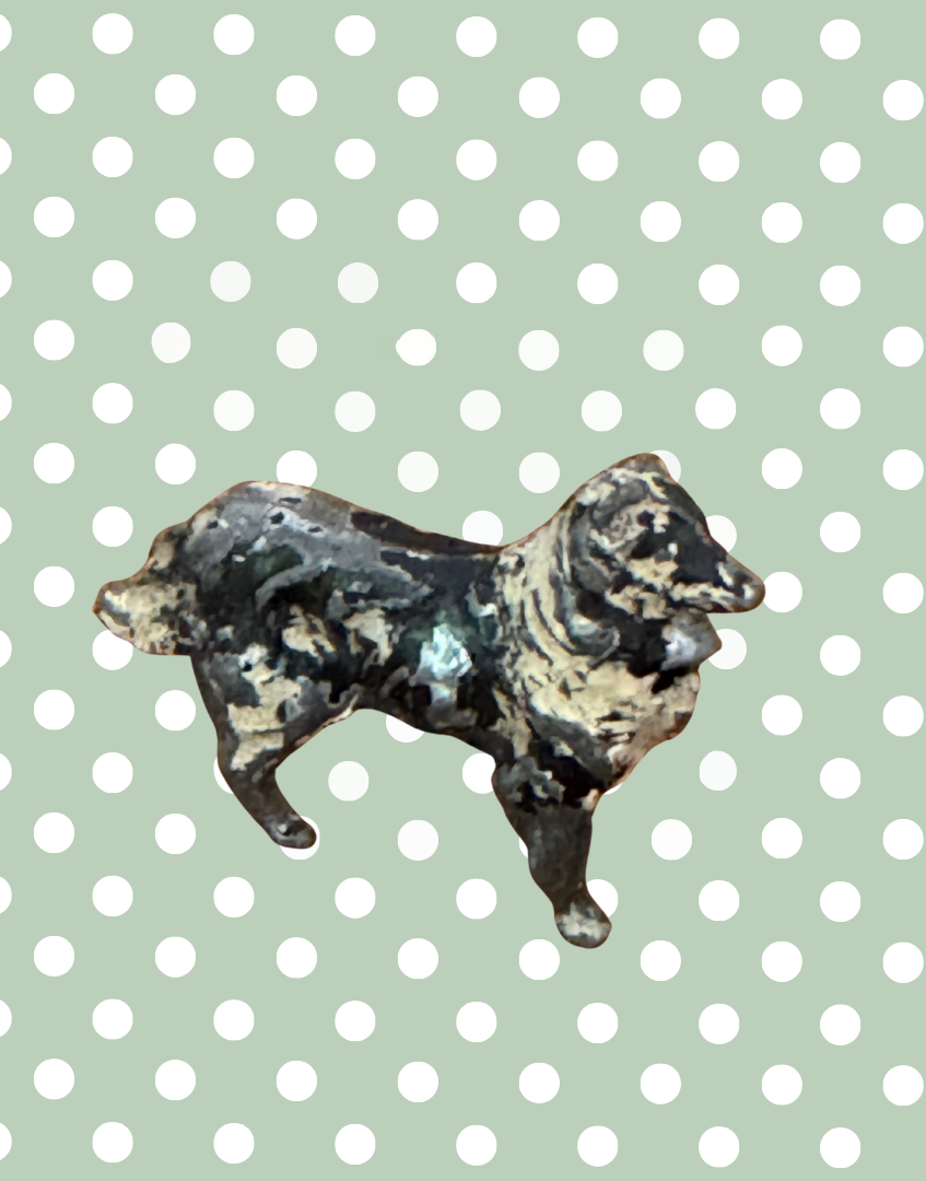 Miniature Charming Traditional Black and Cream Working Farm Dog | 1920s Britains Lead Collectible