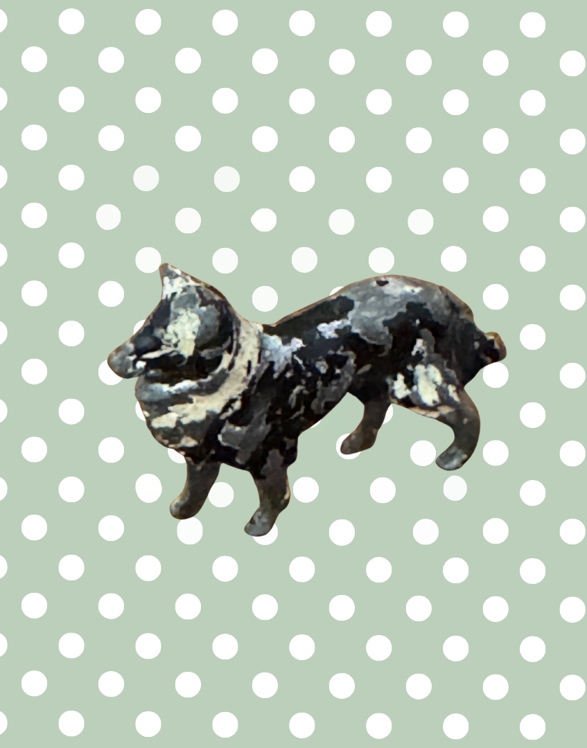 Miniature Charming Traditional Black and Cream Working Farm Dog | 1920s Britains Lead Collectible
