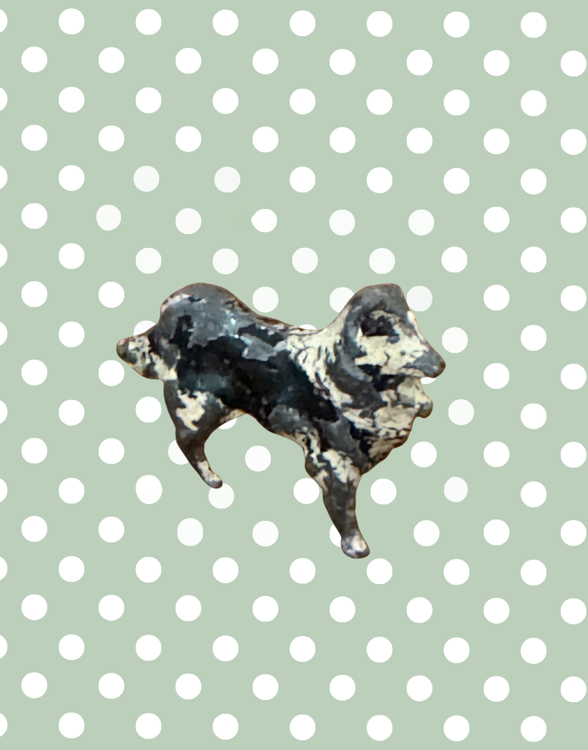 Miniature Black and Cream Working Farm Dog (Version2) | 1920s Britains Lead Toy Collectible