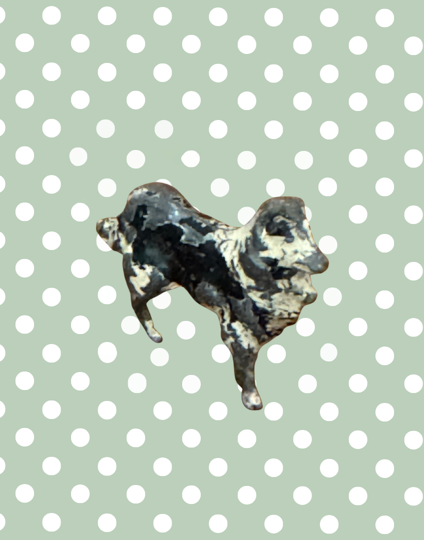 Miniature Black and Cream Working Farm Dog (Version2) | 1920s Britains Lead Toy Collectible