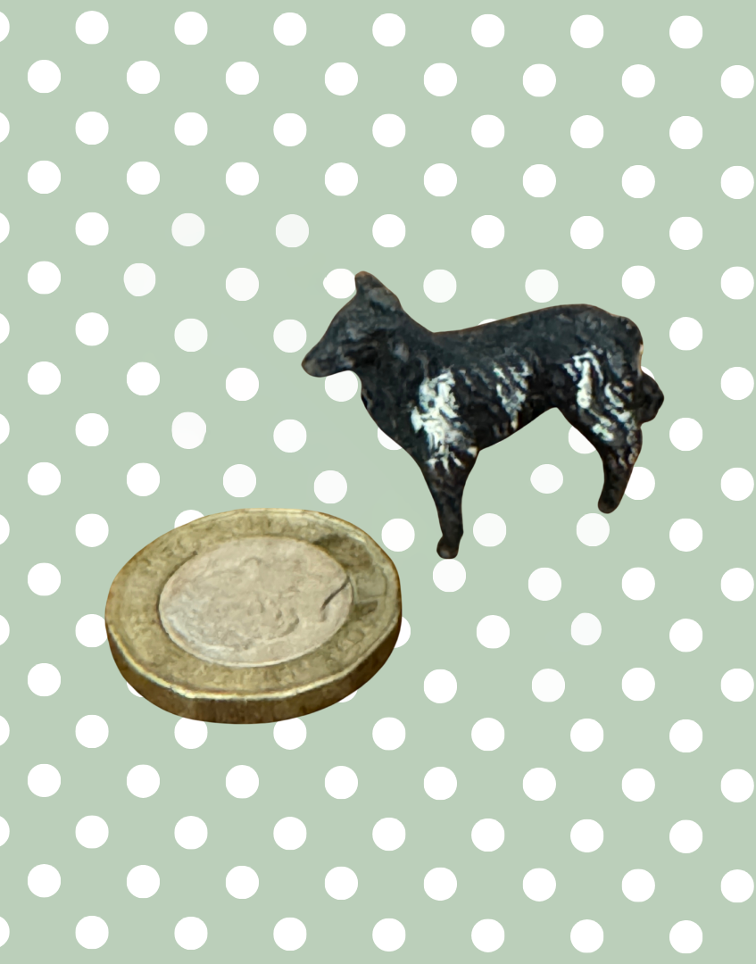 Proud Miniature Dark Grey and Cream Working Collie Farm Dog | 1920s Britains Lead Collectible