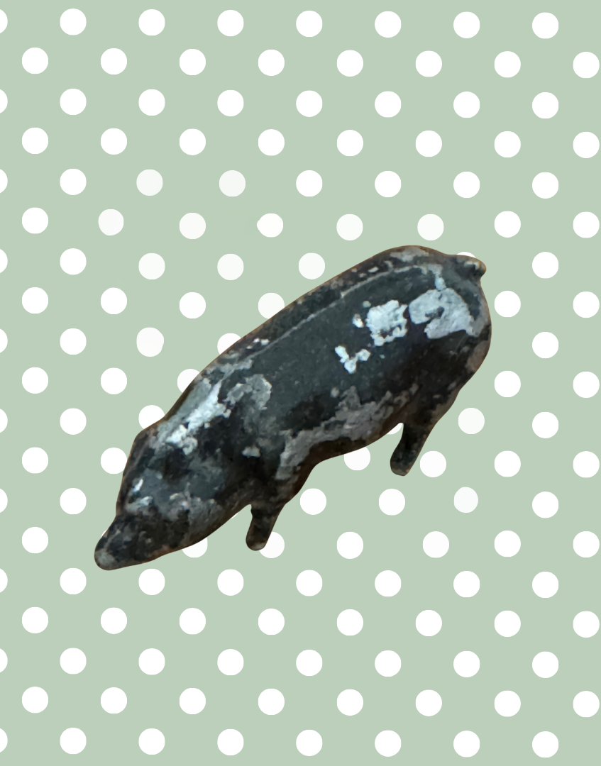 Charming Medium Black Pig With Aged Patina | Britains Ltd Farm & Countryside Lead Toy Collectable 1920s