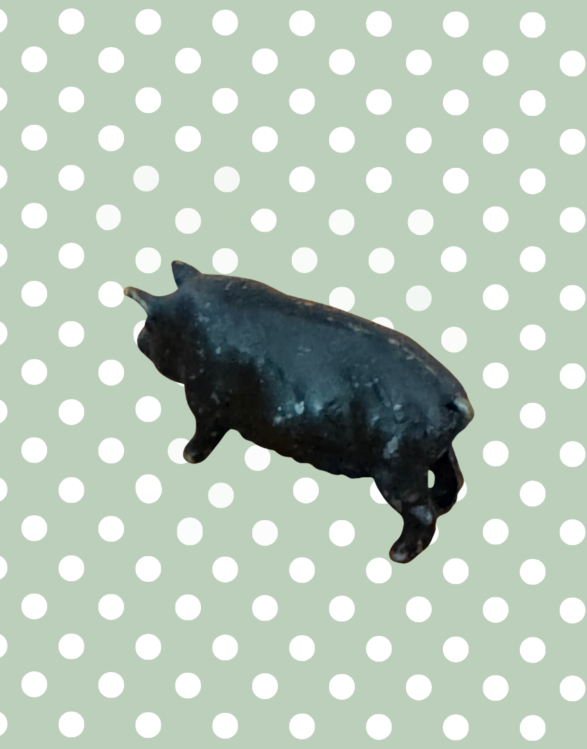 Medium Black Pig Figurine | John Hill & Co Farm & Countryside Lead Toy Collectable 1920s
