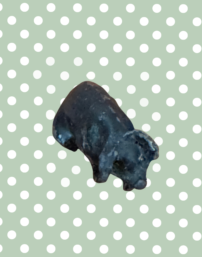 Black Miniature Sitting Piglet | Charming 1920s Britains Lead Farmyard Collectible