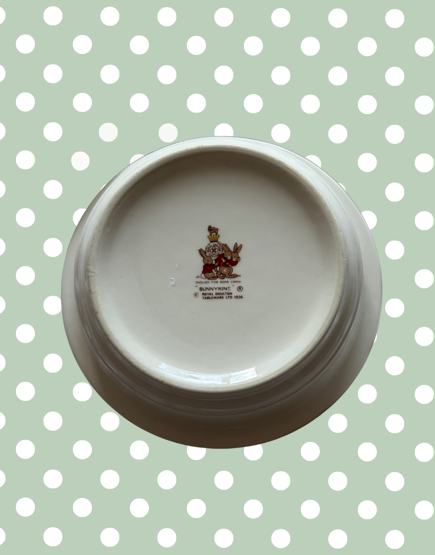 Royal Doulton 'Bunnykins' Collectable Nursery Bowl - Sweet 1934 Beatrix Potter Tableware With Bunnies & Kites