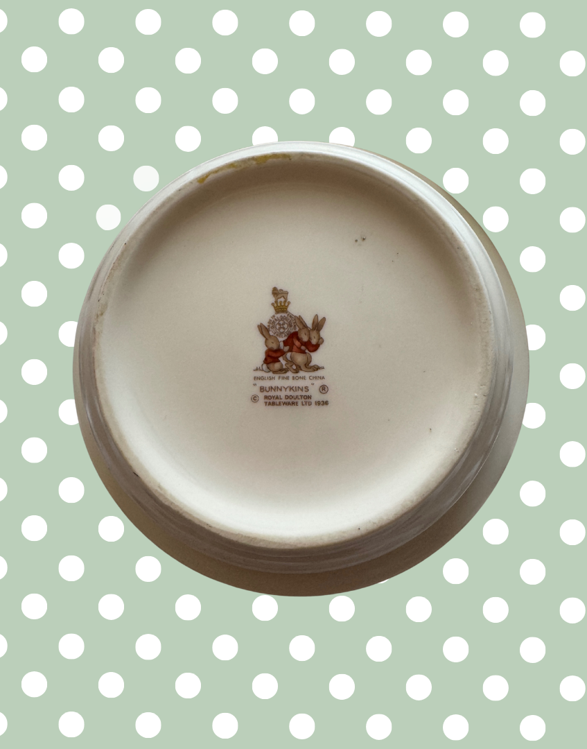 Royal Doulton 'Bunnykins' Collectable Nursery Bowl - Adorable 1934 Beatrix Potter Tableware With 'Bedtime' Bunnies