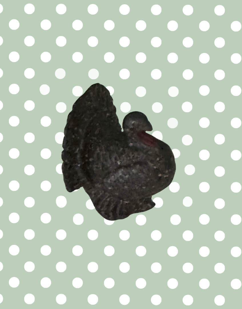 Small Black & Red Turkey With Fan Tail (Version 2) | Britains Ltd Vintage Lead Bird Toy (1920s) Collectable