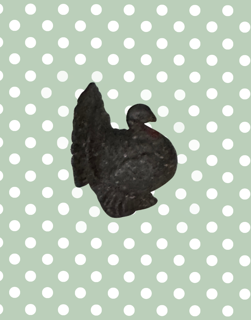 Small Black & Red Turkey With Fan Tail (Version 2) | Britains Ltd Vintage Lead Bird Toy (1920s) Collectable