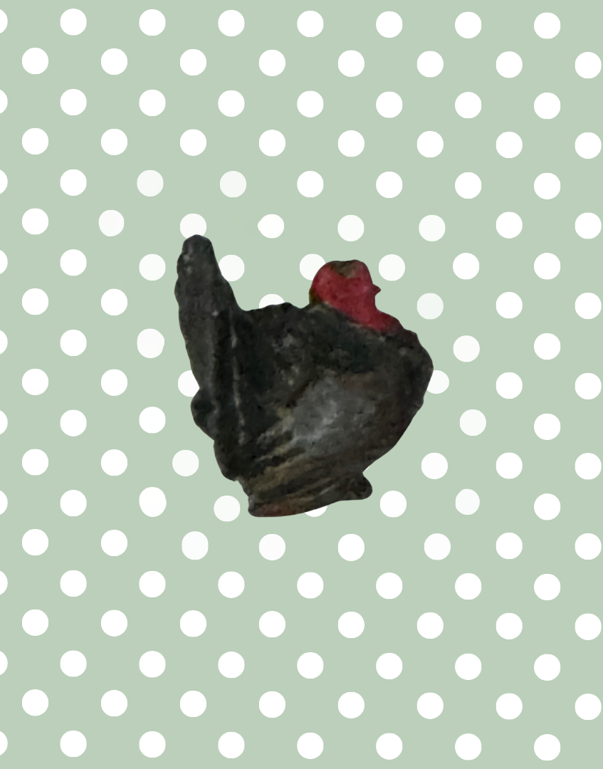 Small Black & Red Turkey With Fan Tail | Britains Ltd Vintage Lead Bird Toy (1920s) Collectable