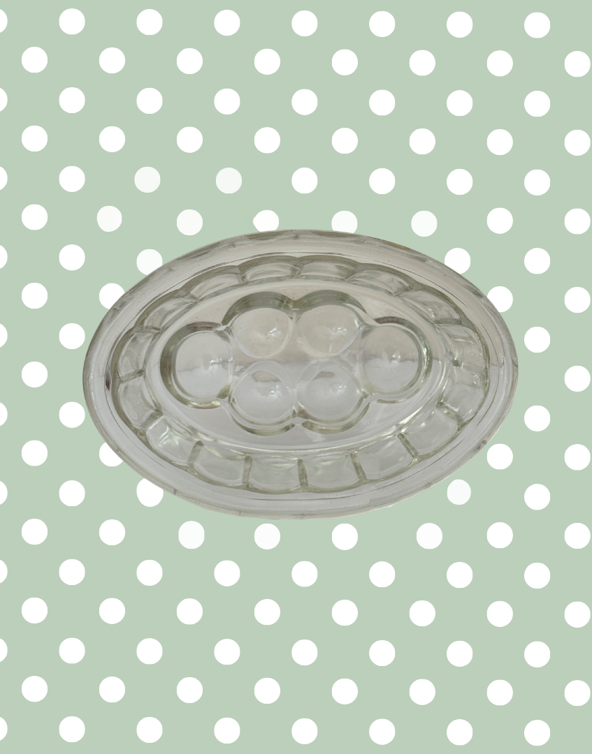 Delightful Small Vintage Clear Glass Jelly Mould | Traditional Collectable Pudding Mould