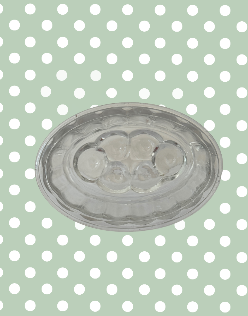 Charming Medium Vintage Clear Glass Jelly Mould | Classic Festive Pudding & Blancmange Mould
