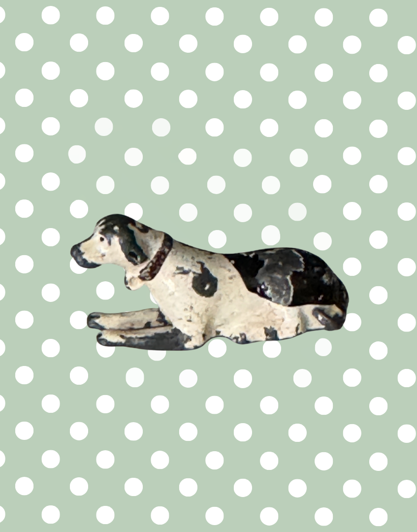 Rare Britains Ltd Sitting Miniature Dog Toy Lead Toy Figurine | Black & White 1920s Collectable