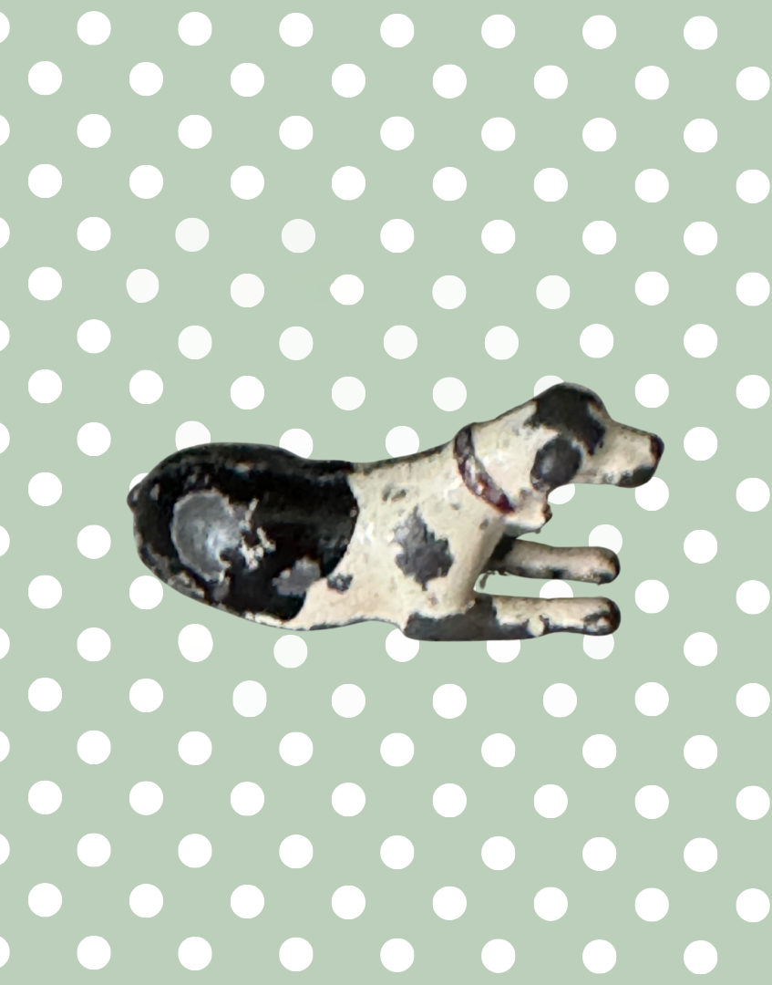 Rare Britains Ltd Sitting Miniature Dog Toy Lead Toy Figurine | Black & White 1920s Collectable