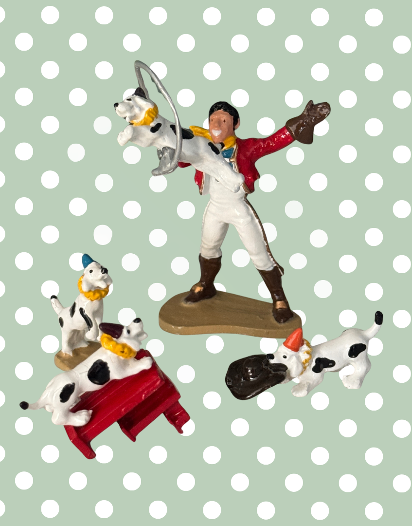 Britains Ltd Circus Dogs and Ringmaster Set | 1920s Enchanting Vintage Lead Toy Collection