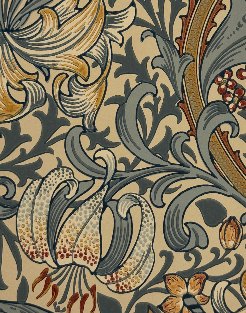 Golden Lily – Slate & Manilla | William Morris Unique Autumnal Collection Framed Wall Art