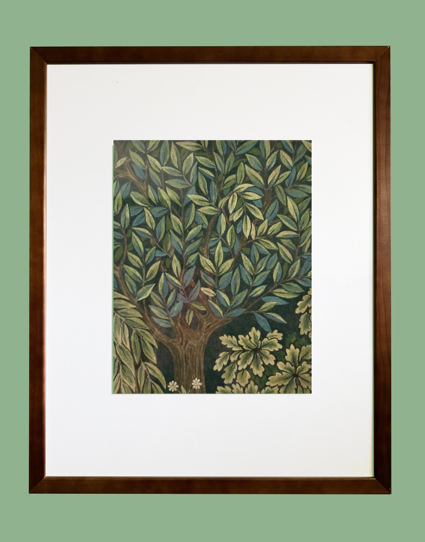 William Morris Framed Print Sourced from The Morris & Co. Archive Wallpaper Sample Book - 'The Brook' (Tree & Flowers)