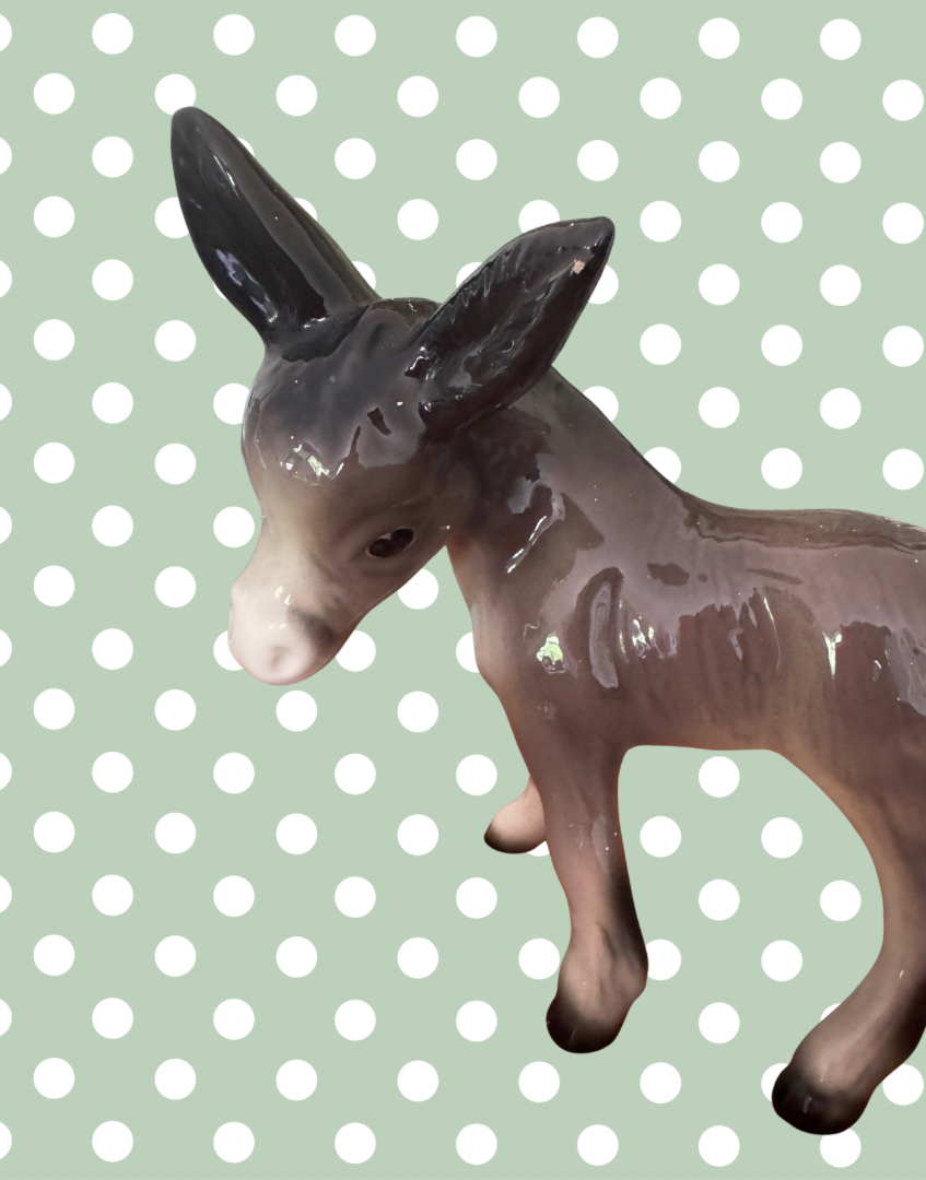 Adorable Coopercraft Grey Donkey Figurine | Classic Vintage British 60’s Kitsch Pottery