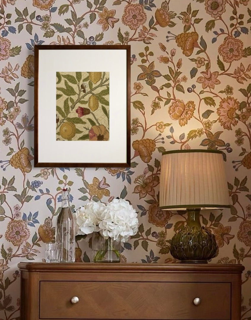 ‘Fruit – Limestone & Artichoke’ Vintage Morris & Co. Classic Wall Art | William Morris Orchard-Inspired Wallpaper Print