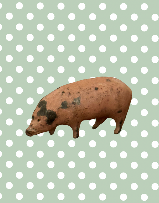 Britains Ltd Cast Lead Pig | Vintage 1920s Painted Farm Animal Miniature Toy Collectable